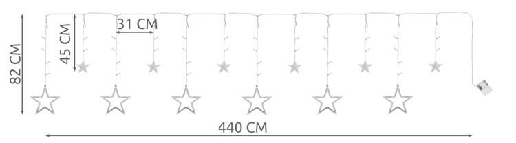 Led  lemputės-žvaigždės, 138 led, 4m, balta