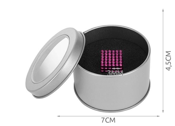 Magnetiniai rutuliai 216vnt 3mm rožiniai + dėžutė 9029