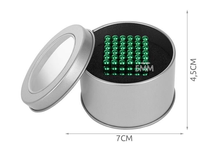  Magnetiniai rutuliukai 216vnt 5mm, žalia + dėžutė