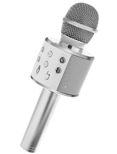 Belaidis mikrofonas Karaoke, „Bluetooth“ garsiakalbis Sidabrinis 8997
