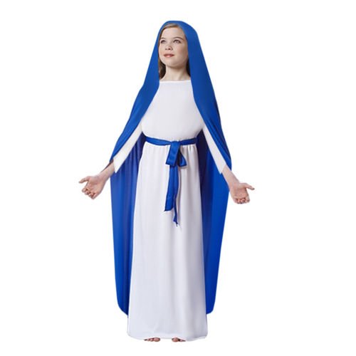 Šventosios Mergelės Marijos kostiumas - 2in1 vaikams ir suaugusiems # 4777