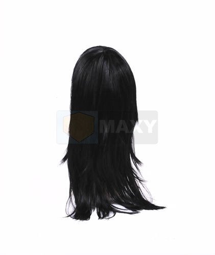 Ilgas tiesus perukas, juodas 65cm 045